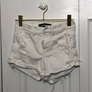 White Express shorts